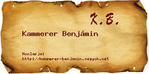 Kammerer Benjámin névjegykártya